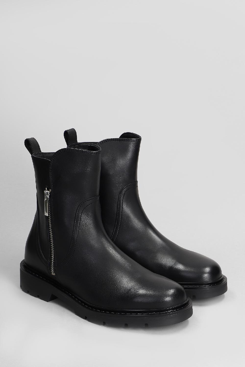 Deliberti Carmens Tronchetti Tacco Basso Brit Zip In Pelle Nera Cod. 407136 - Deliberti The Luxury Shopping