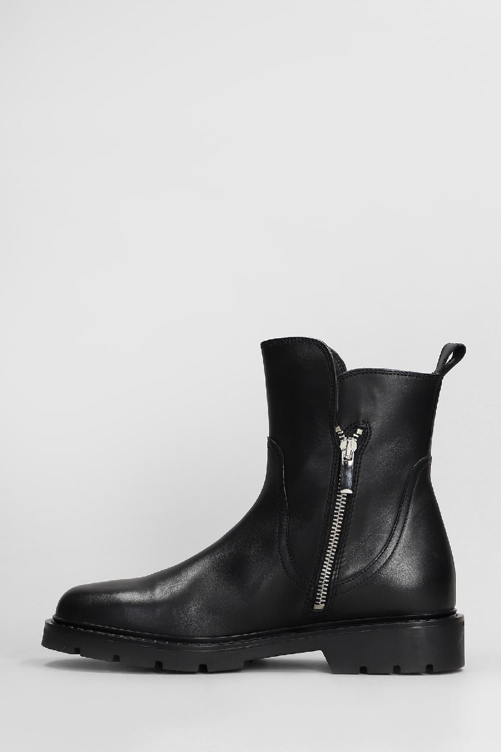 Deliberti Carmens Tronchetti Tacco Basso Brit Zip In Pelle Nera Cod. 407136 - Deliberti The Luxury Shopping
