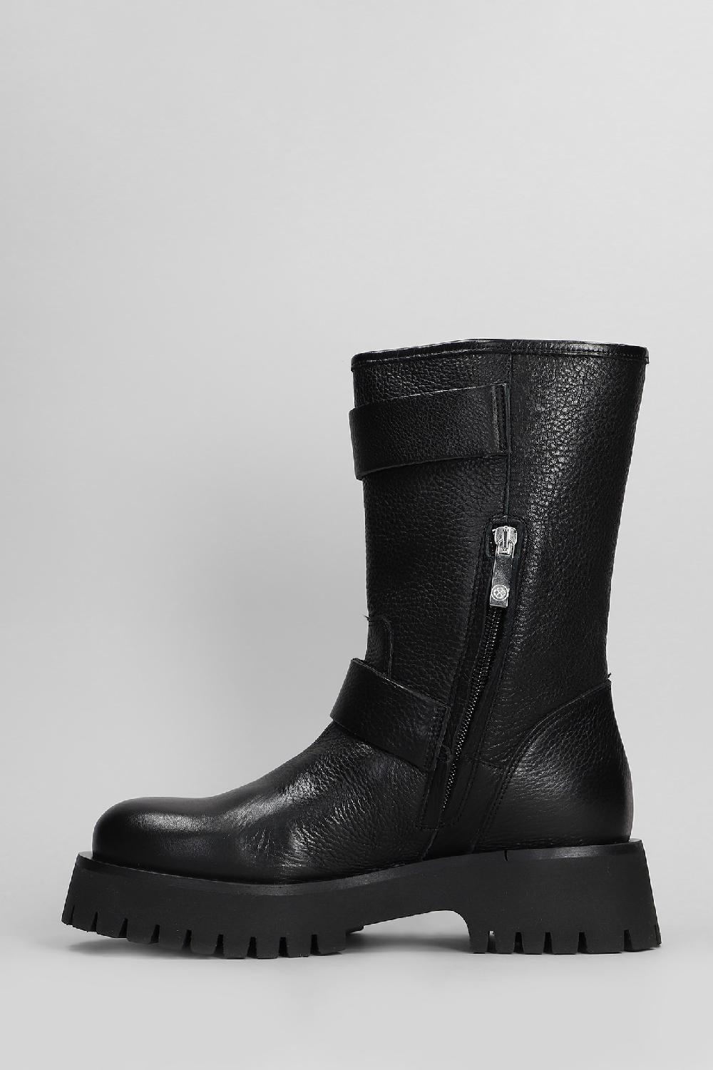 Deliberti Carmens Tronchetti Tacco Basso Kerry Buckle In Pelle Nera Cod. 409426 - Deliberti The Luxury Shopping