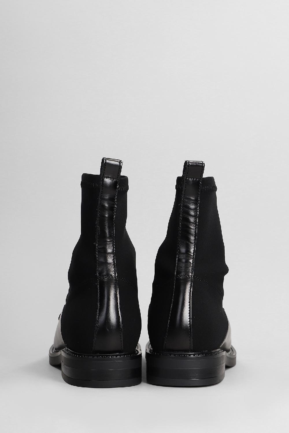 Deliberti Carmens Tronchetti Tacco Basso Libra Sock In Pelle E Tessuto Nero Cod. 407137 - Deliberti The Luxury Shopping