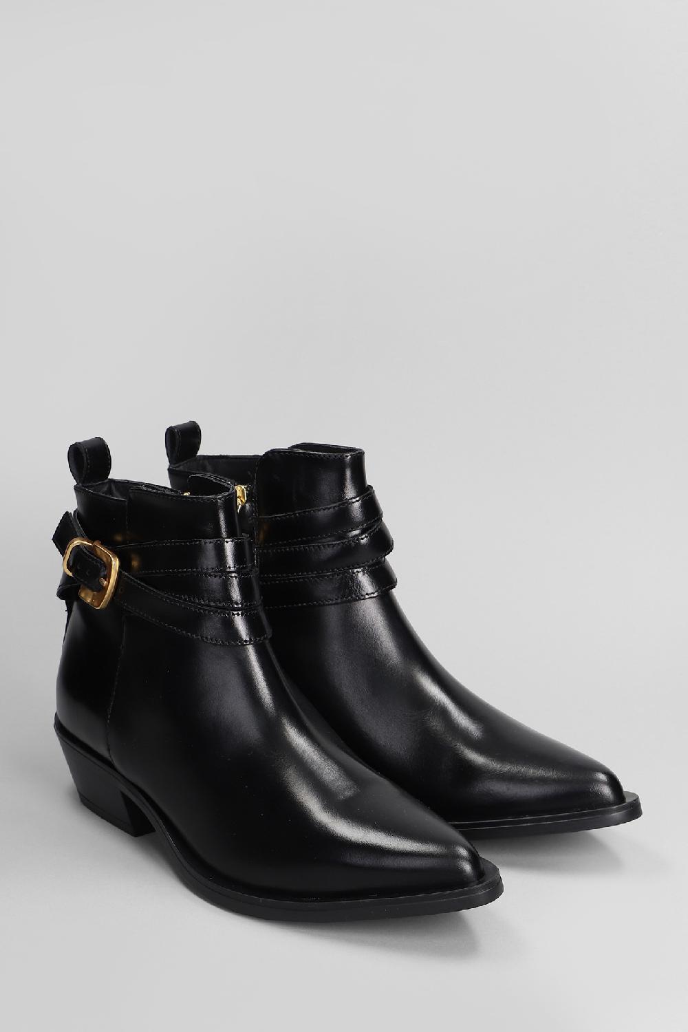 Deliberti Carmens Tronchetti Texani Kelly Wrap In Pelle Nera Cod. 405807 - Deliberti The Luxury Shopping