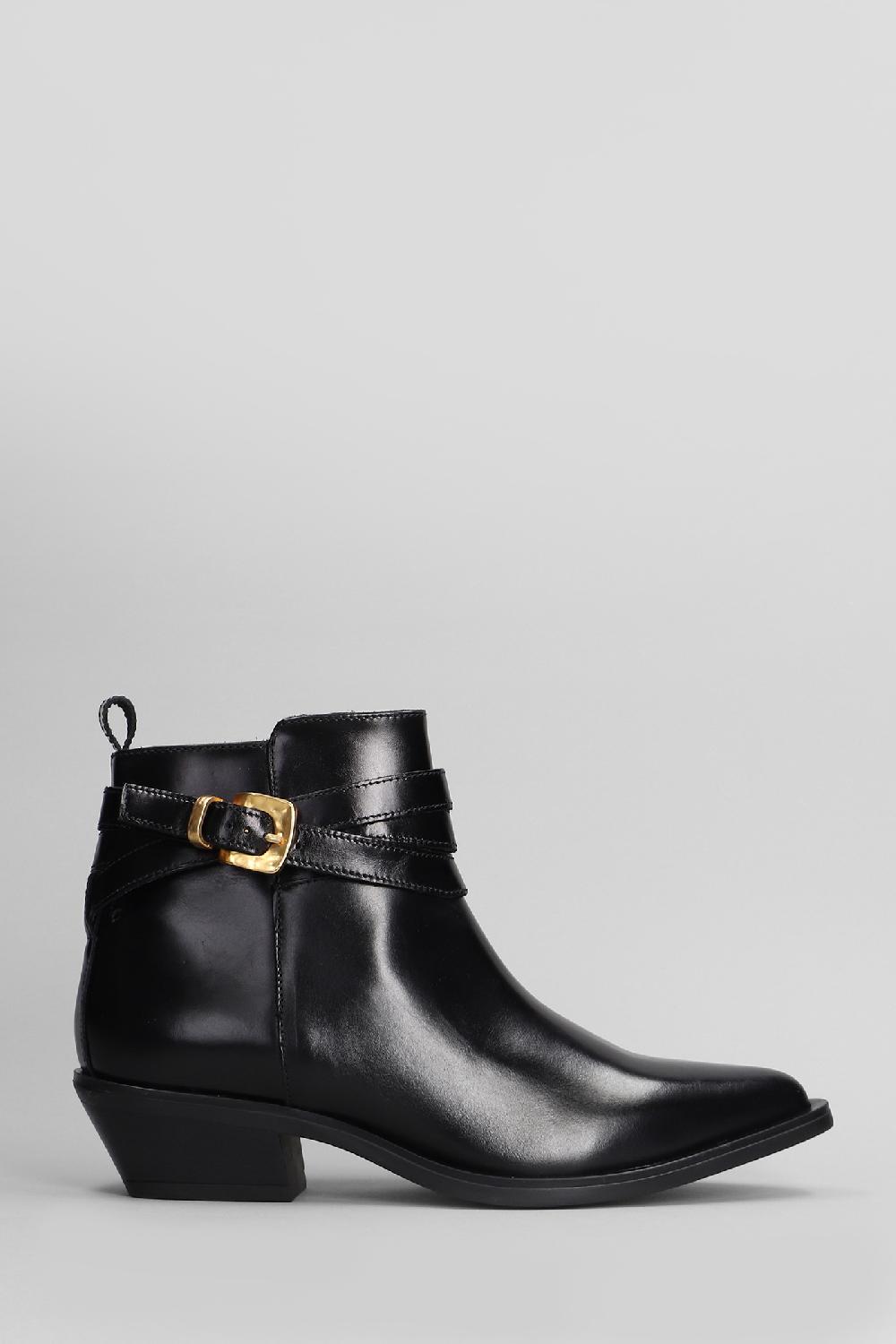 Deliberti Carmens Tronchetti texani kelly wrap in pelle nera cod. 405807 - Deliberti The Luxury Shopping