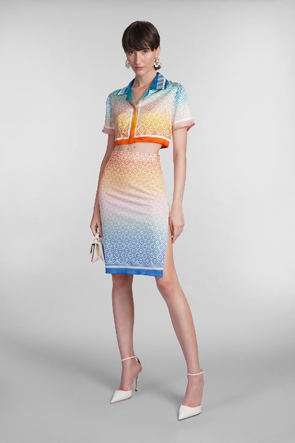 Deliberti Casablanca Gonna In Poliestere Multicolor Cod. 402445 - Deliberti The Luxury Shopping