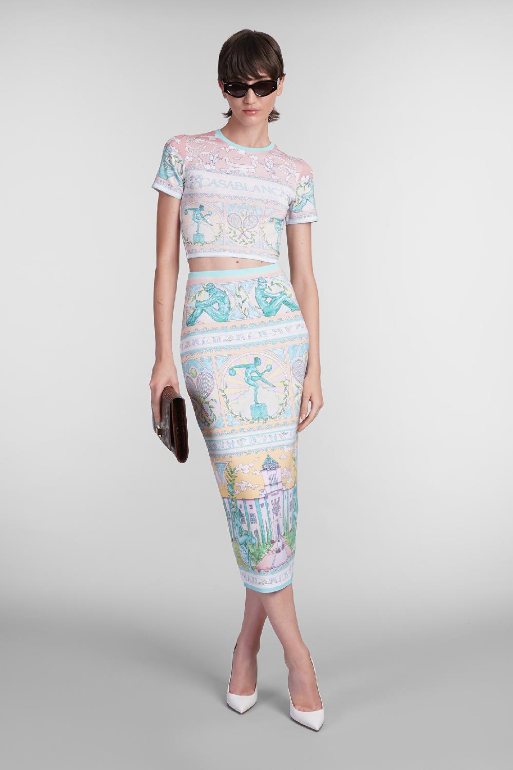 Deliberti Casablanca Gonna In Viscosa Multicolor Cod. 402444 - Deliberti The Luxury Shopping