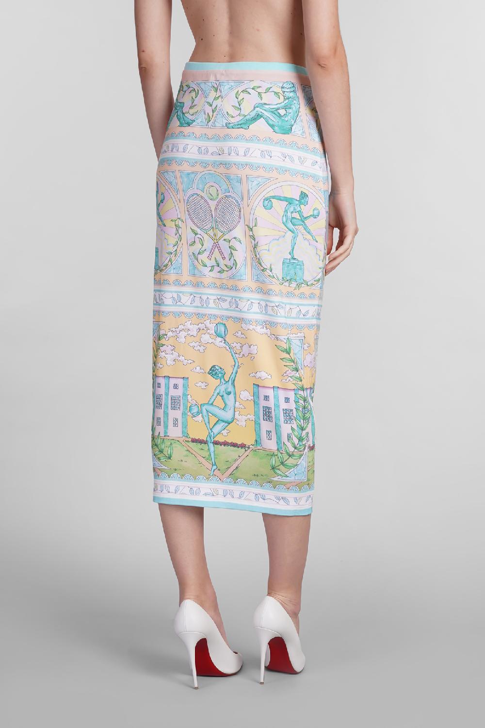 Deliberti Casablanca Gonna In Viscosa Multicolor Cod. 402444 - Deliberti The Luxury Shopping