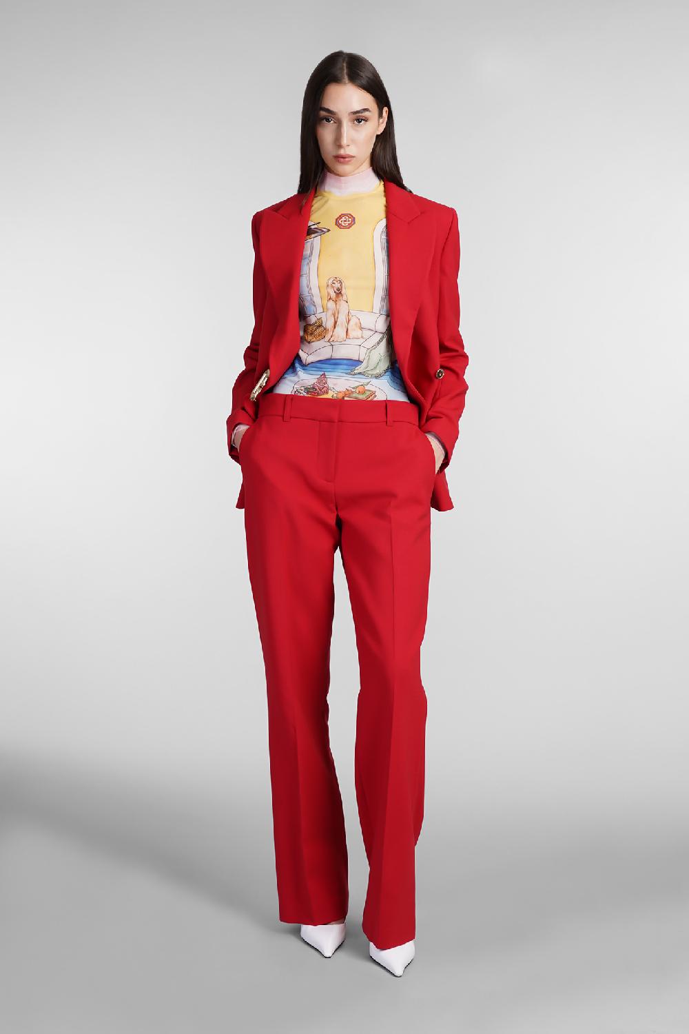 Deliberti Casablanca Pantalone In Lana Rossa Cod. 409066 - Deliberti The Luxury Shopping