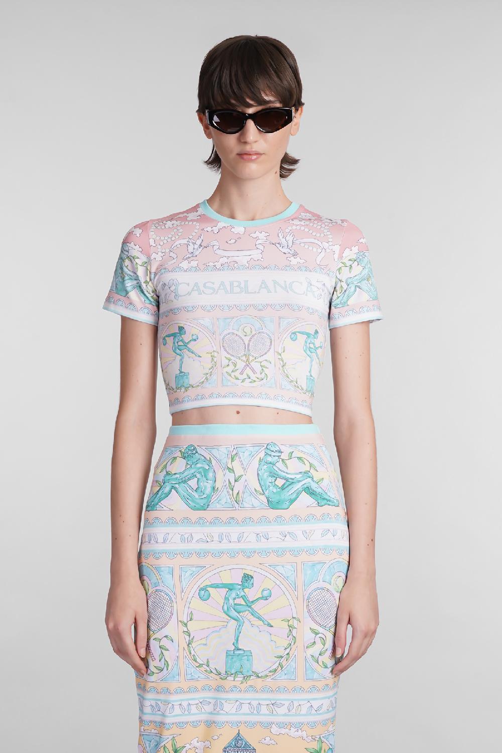 Deliberti Casablanca T-shirt in viscosa multicolor cod. 402440 - Deliberti The Luxury Shopping