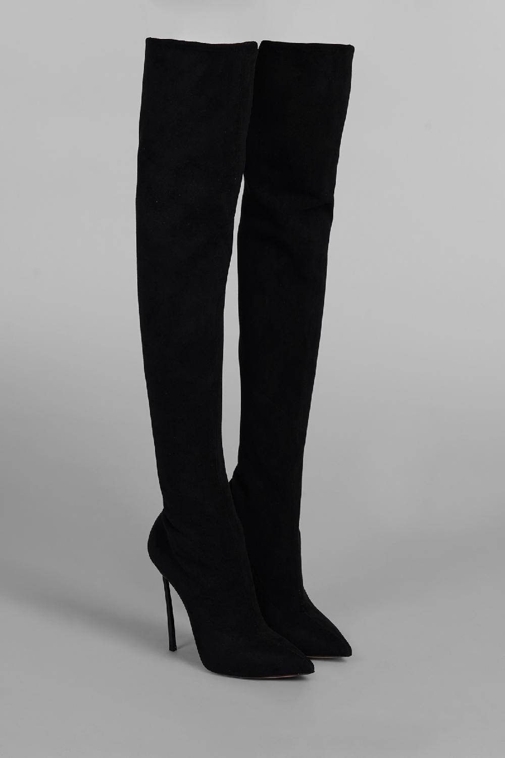 Deliberti Casadei Stivali Tacco Alto Blade In Camoscio Nero Cod. 403393 - Deliberti The Luxury Shopping