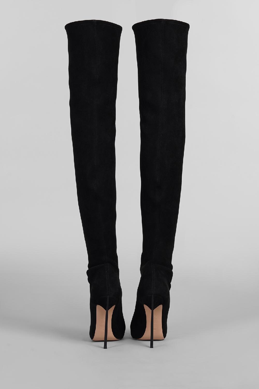 Deliberti Casadei Stivali Tacco Alto Blade In Camoscio Nero Cod. 403393 - Deliberti The Luxury Shopping