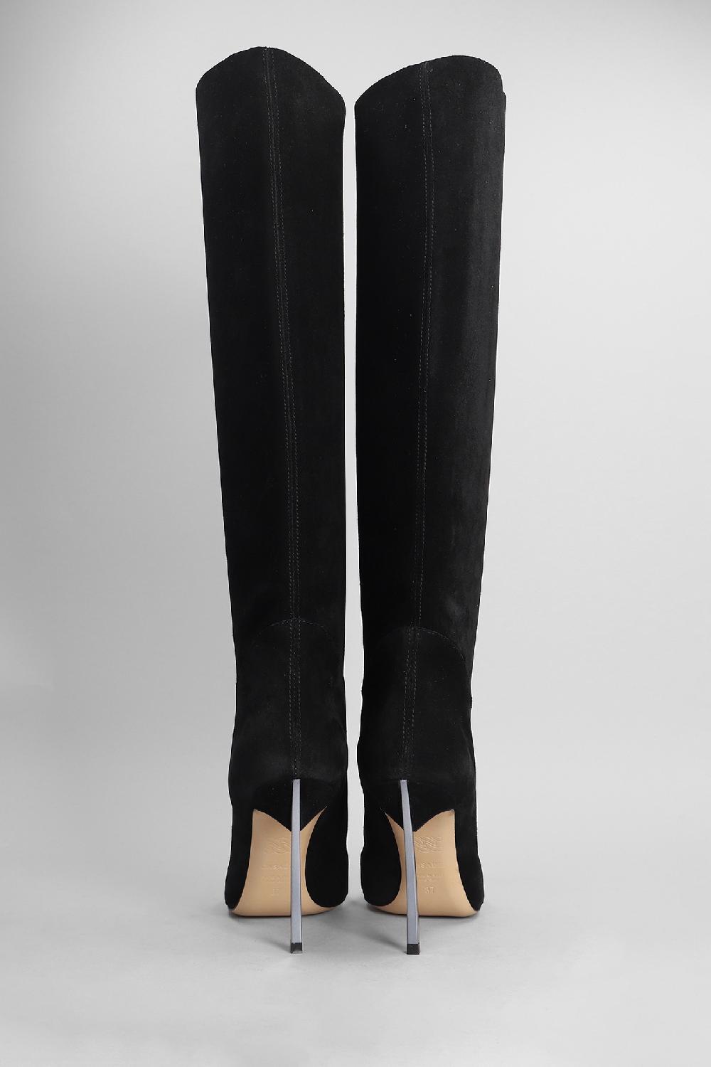 Deliberti Casadei Stivali Tacco Alto Blade In Camoscio Nero Cod. 403394 - Deliberti The Luxury Shopping