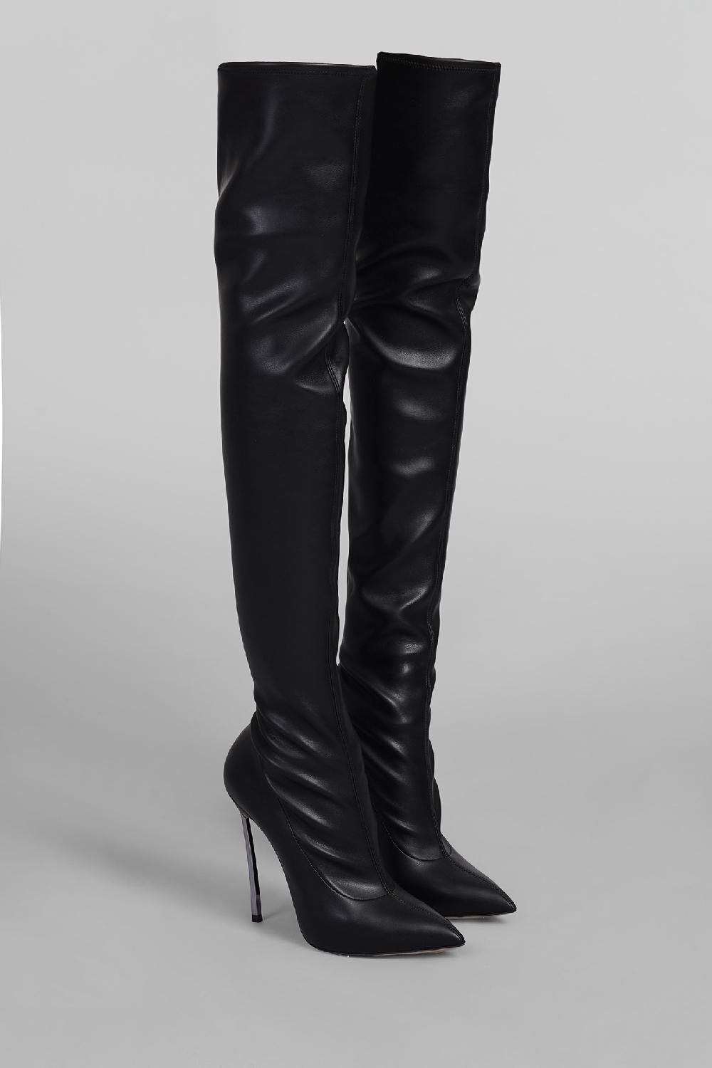 Deliberti Casadei Stivali Tacco Alto Blade In Pelle Nera Cod. 403392 - Deliberti The Luxury Shopping