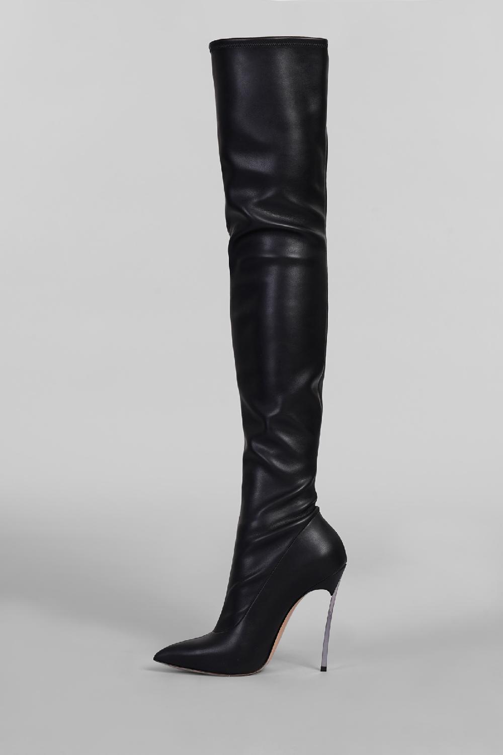 Deliberti Casadei Stivali Tacco Alto Blade In Pelle Nera Cod. 403392 - Deliberti The Luxury Shopping