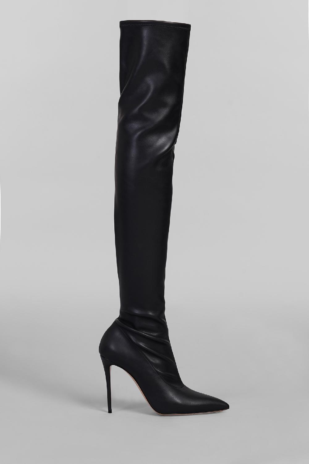 Deliberti Casadei Stivali tacco alto julia in pelle nera cod. 403402 - Deliberti The Luxury Shopping