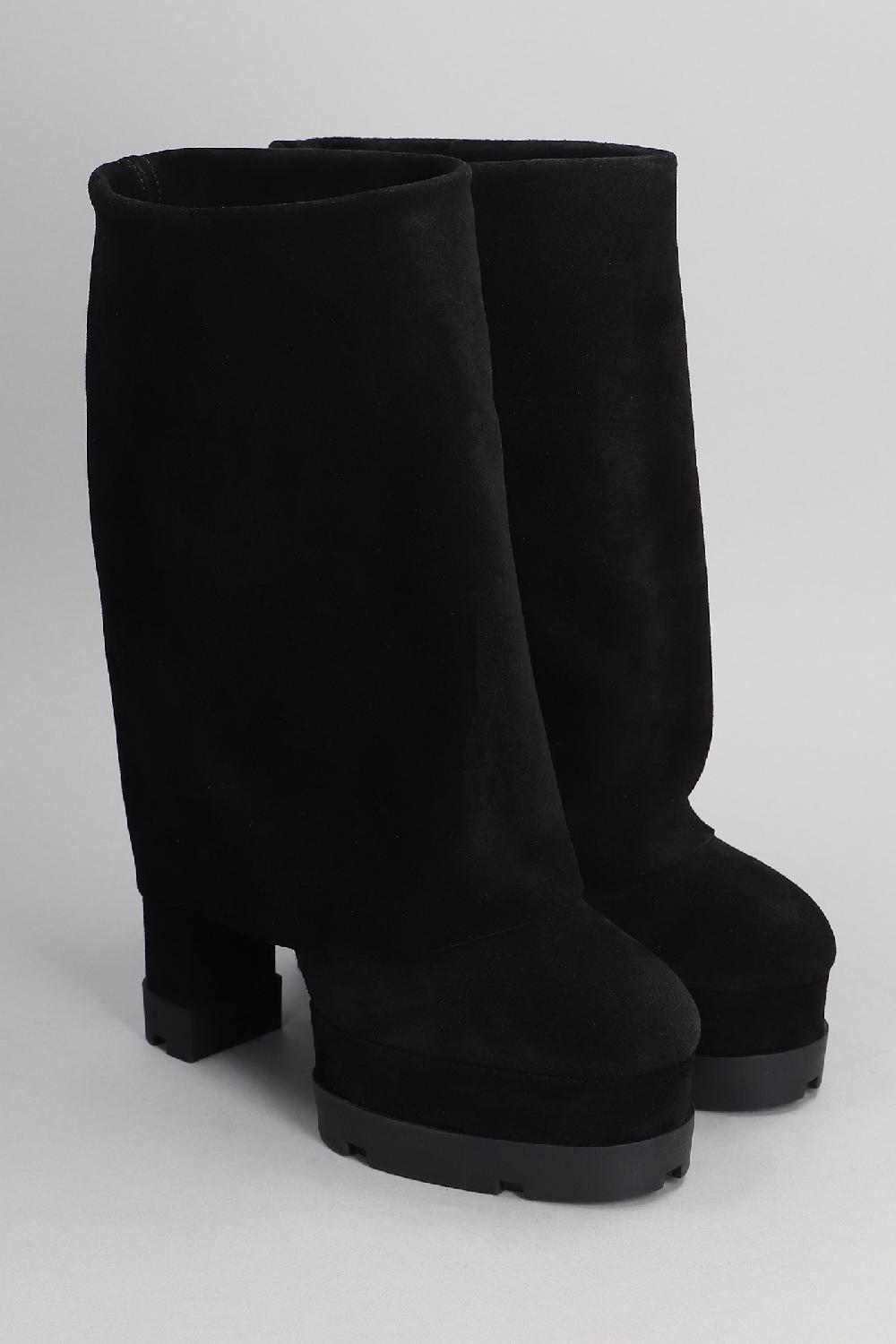 Deliberti Casadei Stivali Tacco Alto Nancy In Camoscio Nero Cod. 403400 - Deliberti The Luxury Shopping