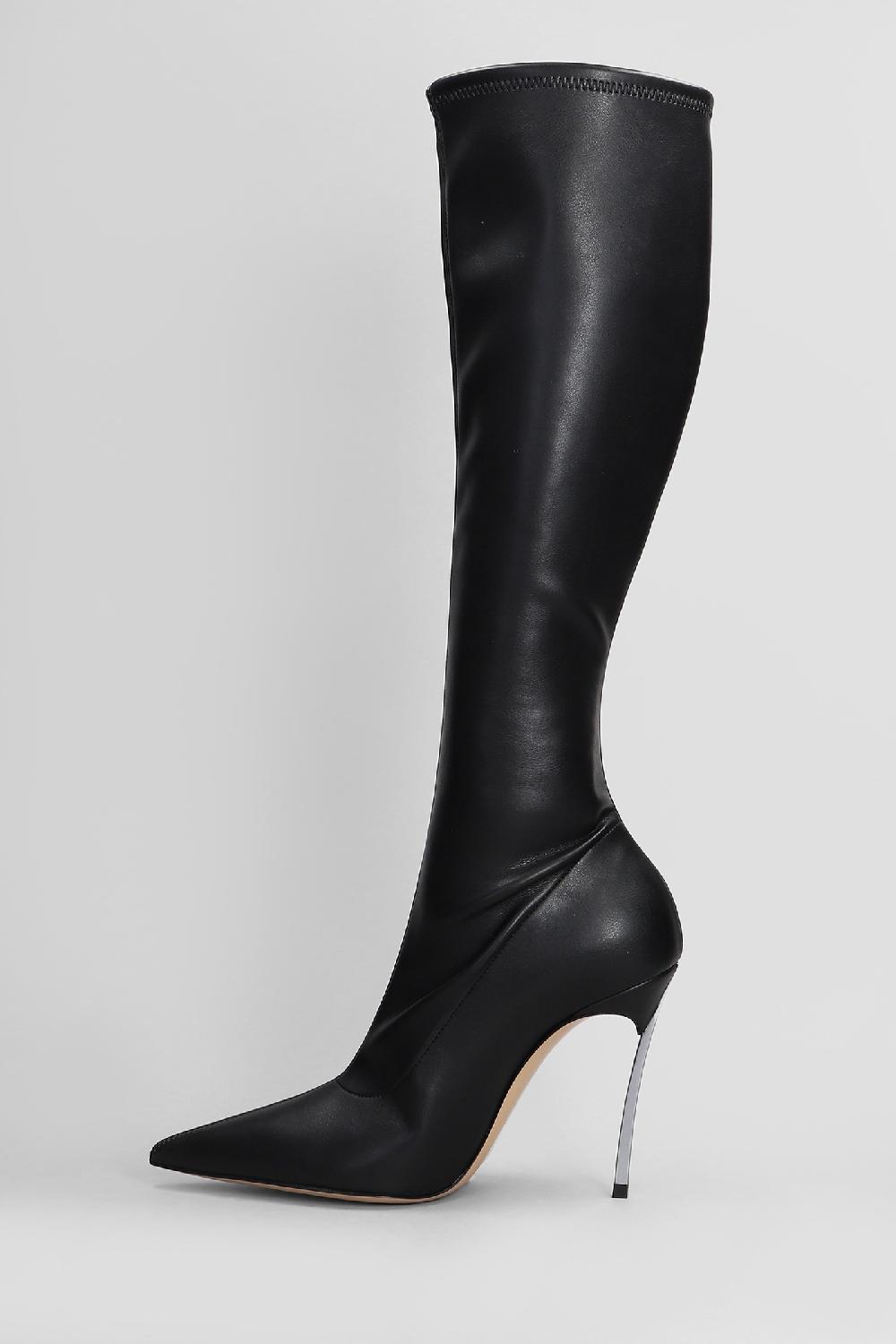 Deliberti Casadei Stivali Tacco Alto Superblade In Pelle Nera Cod. 408623 - Deliberti The Luxury Shopping
