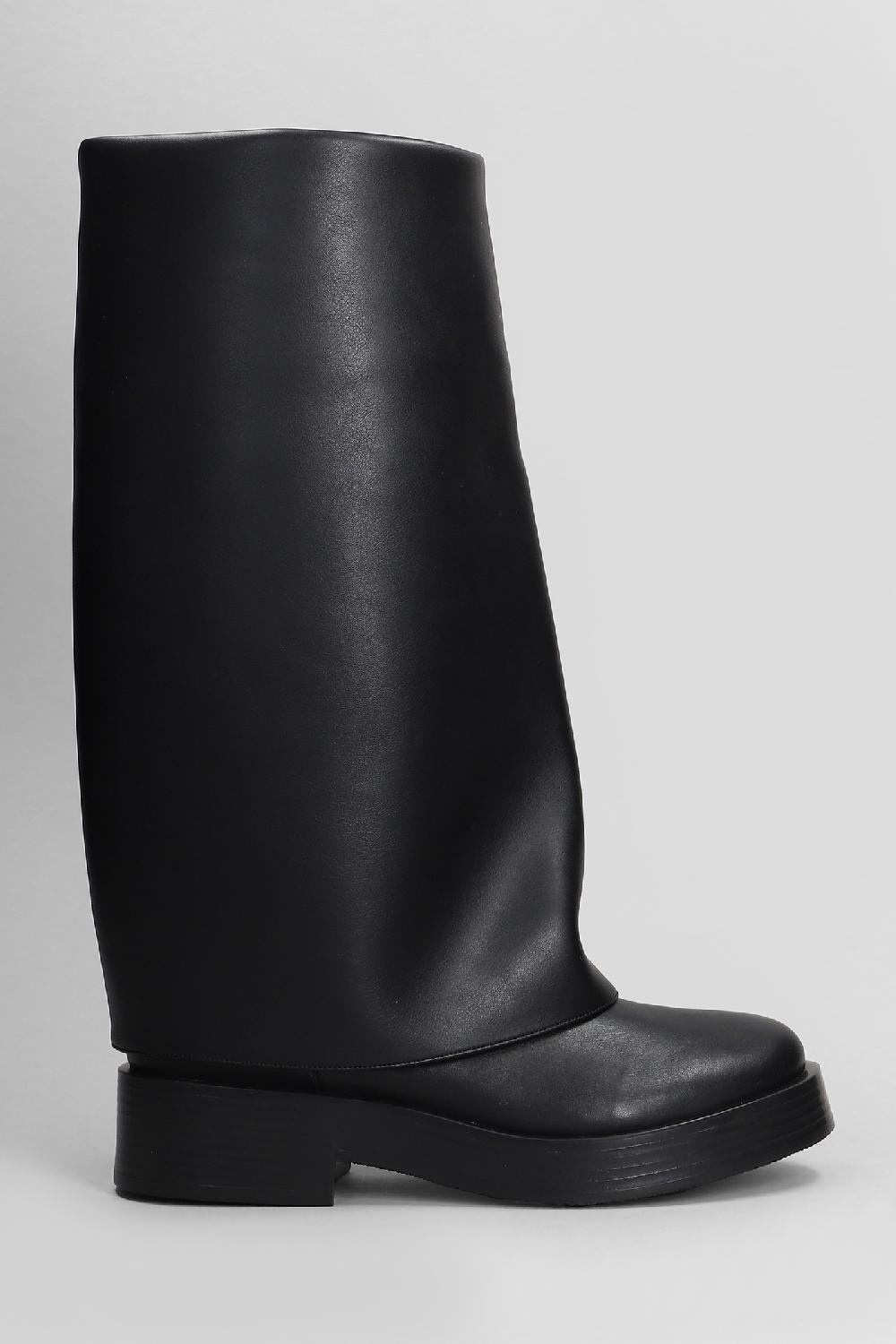Deliberti Casadei Stivali tacco basso charlie in pelle nera cod. 407671 - Deliberti The Luxury Shopping