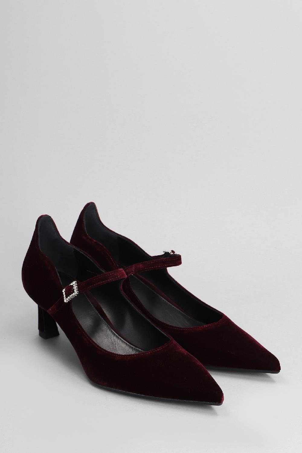 Deliberti Chantal Decollete In Velluto Bordeaux Cod. 404954 - Deliberti The Luxury Shopping