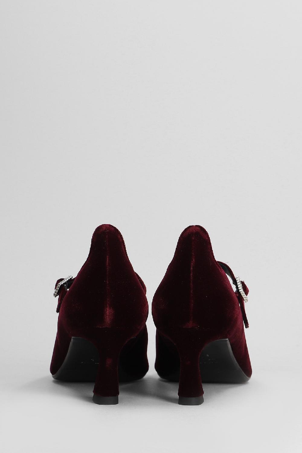 Deliberti Chantal Decollete In Velluto Bordeaux Cod. 404954 - Deliberti The Luxury Shopping