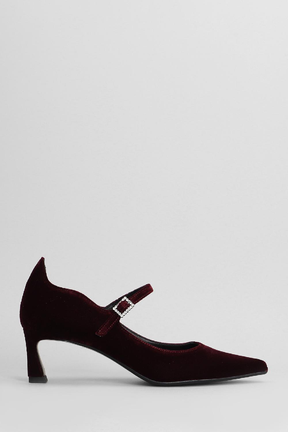 Deliberti Chantal Decollete in velluto bordeaux cod. 404954 - Deliberti The Luxury Shopping