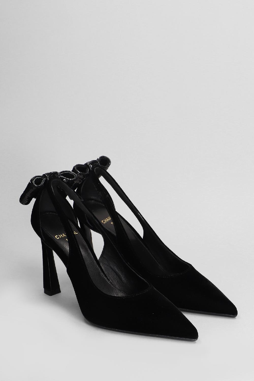 Deliberti Chantal Decollete In Velluto Nero Cod. 404950 - Deliberti The Luxury Shopping