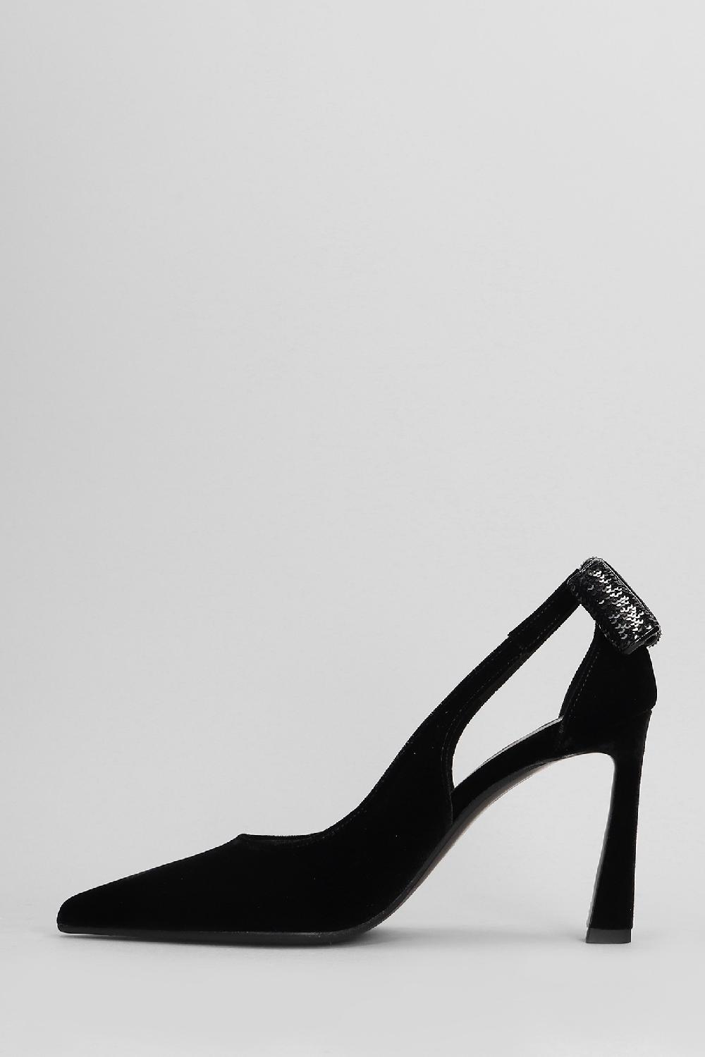 Deliberti Chantal Decollete In Velluto Nero Cod. 404950 - Deliberti The Luxury Shopping