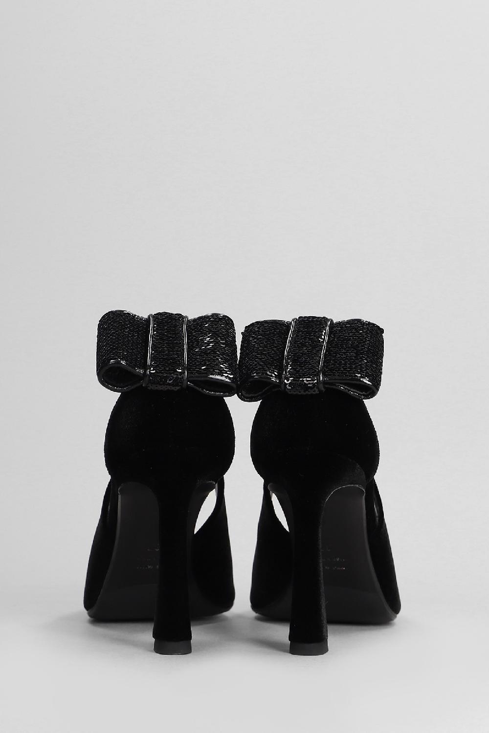 Deliberti Chantal Decollete In Velluto Nero Cod. 404950 - Deliberti The Luxury Shopping