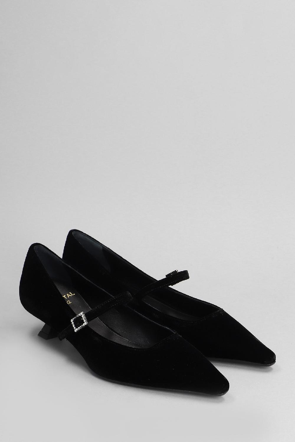 Deliberti Chantal Decollete In Velluto Nero Cod. 404953 - Deliberti The Luxury Shopping