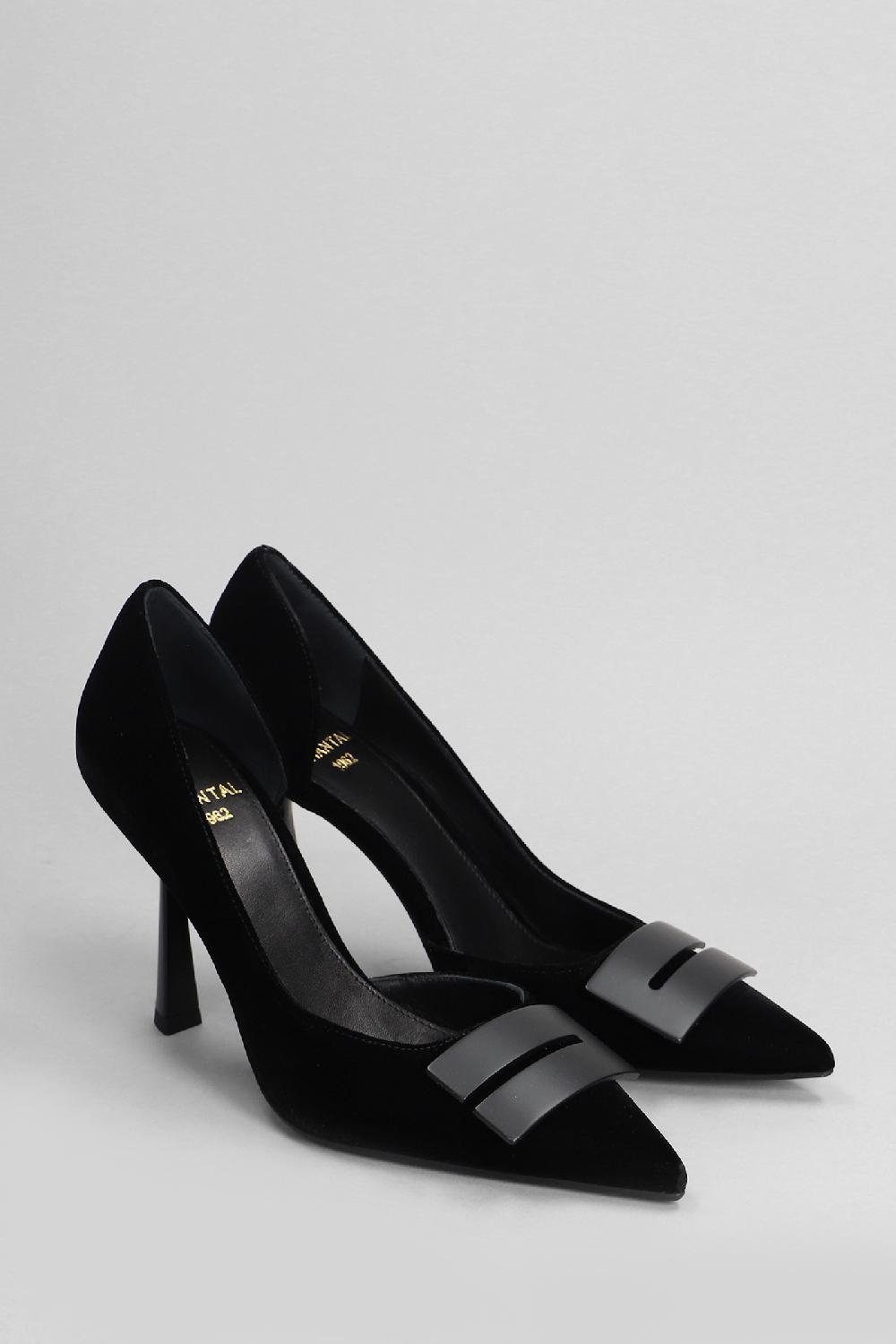Deliberti Chantal Decollete In Velluto Nero Cod. 404964 - Deliberti The Luxury Shopping