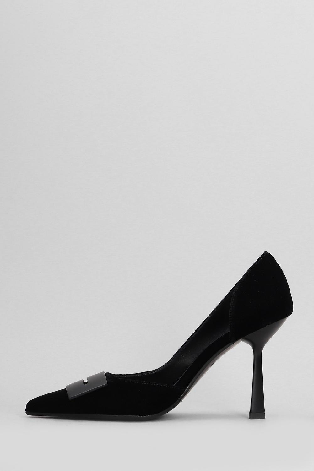 Deliberti Chantal Decollete In Velluto Nero Cod. 404964 - Deliberti The Luxury Shopping