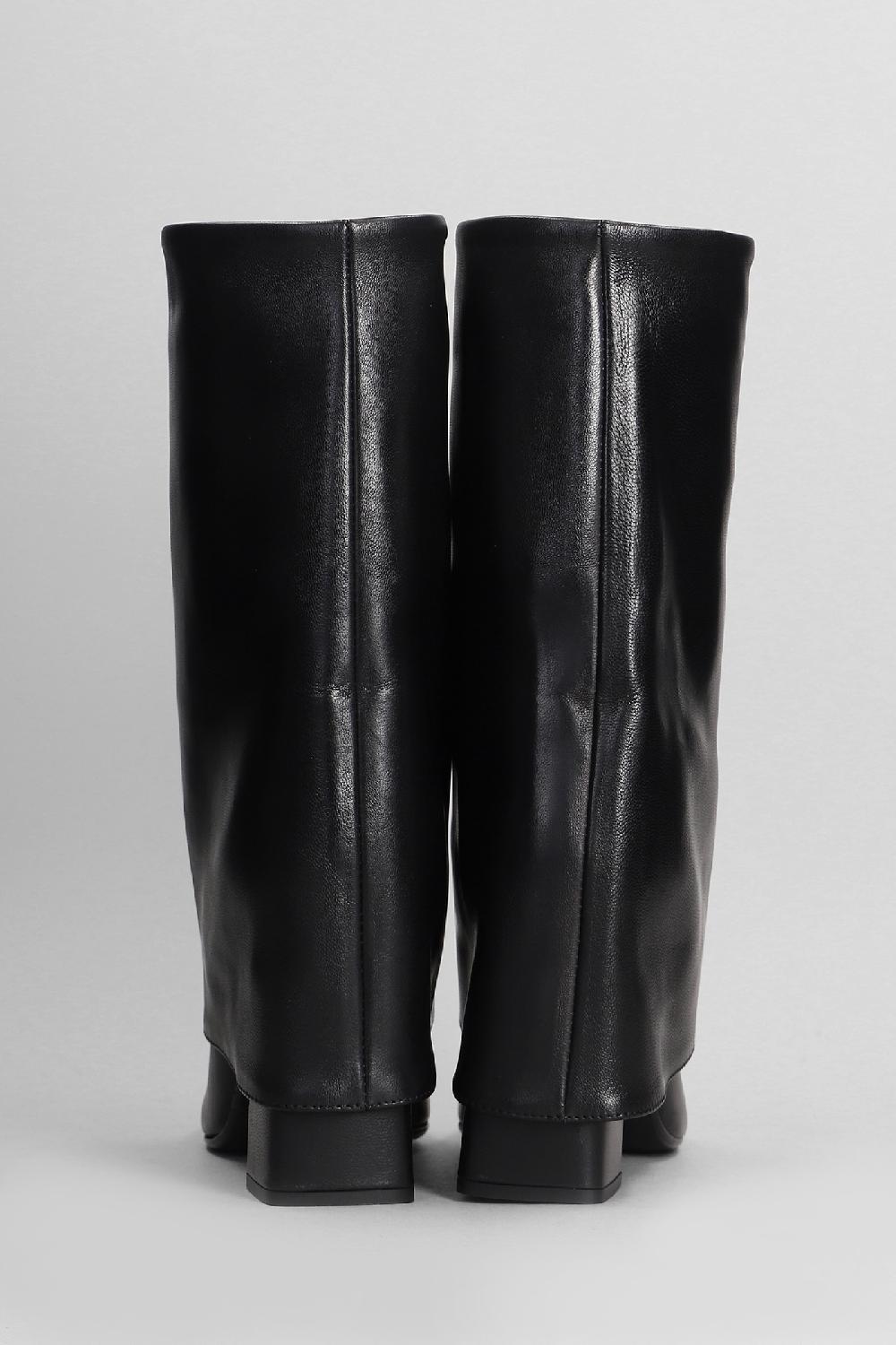 Deliberti Chantal Tronchetti Tacco Alto In Pelle Nera Cod. 404949 - Deliberti The Luxury Shopping