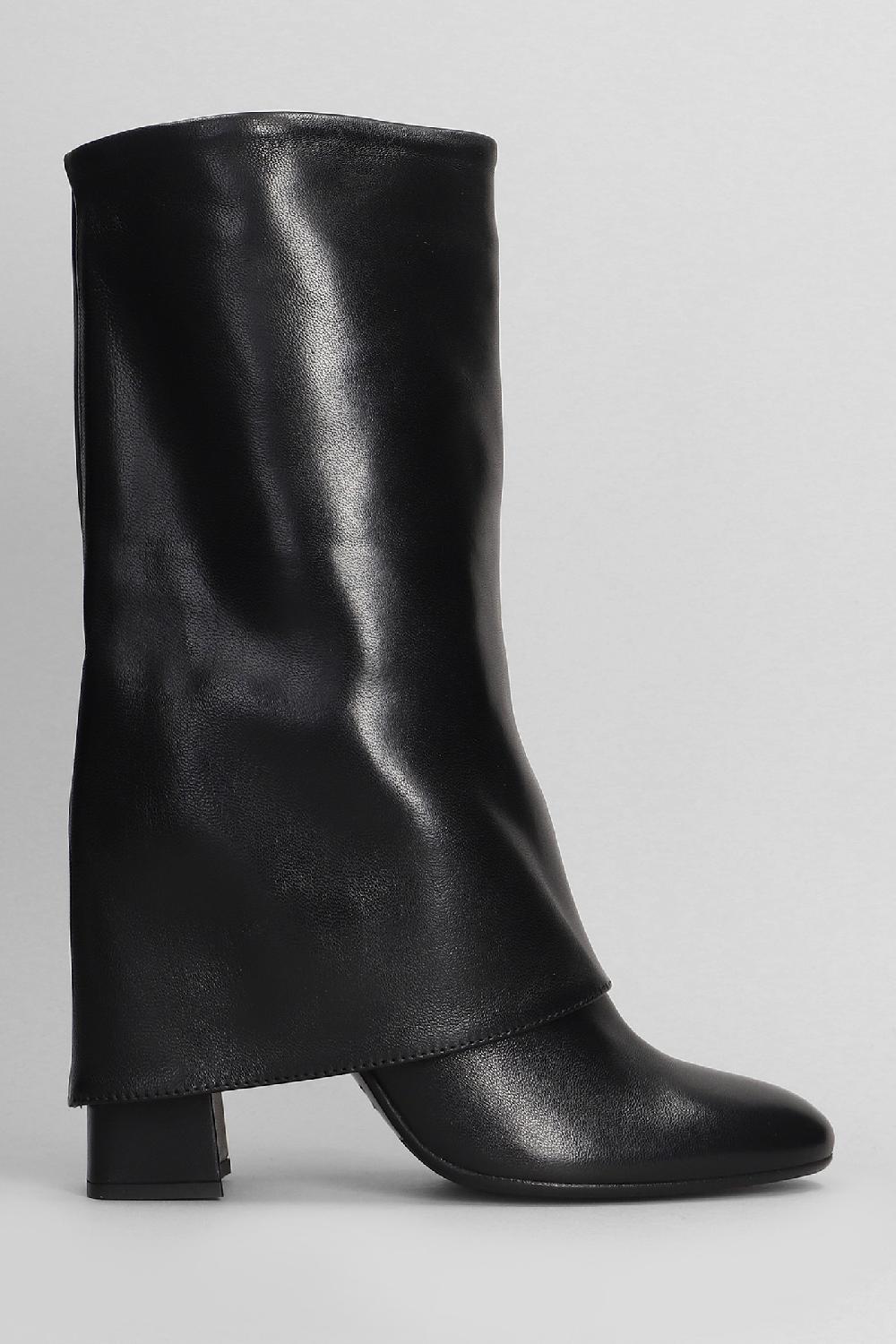 Deliberti Chantal Tronchetti tacco alto in pelle nera cod. 404949 - Deliberti The Luxury Shopping