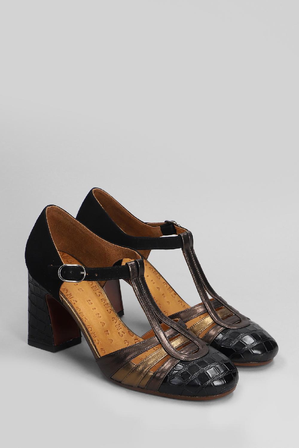 Deliberti Chie Mihara Decollete Mance In Pelle E Camoscio Nero Cod. 403632 - Deliberti The Luxury Shopping