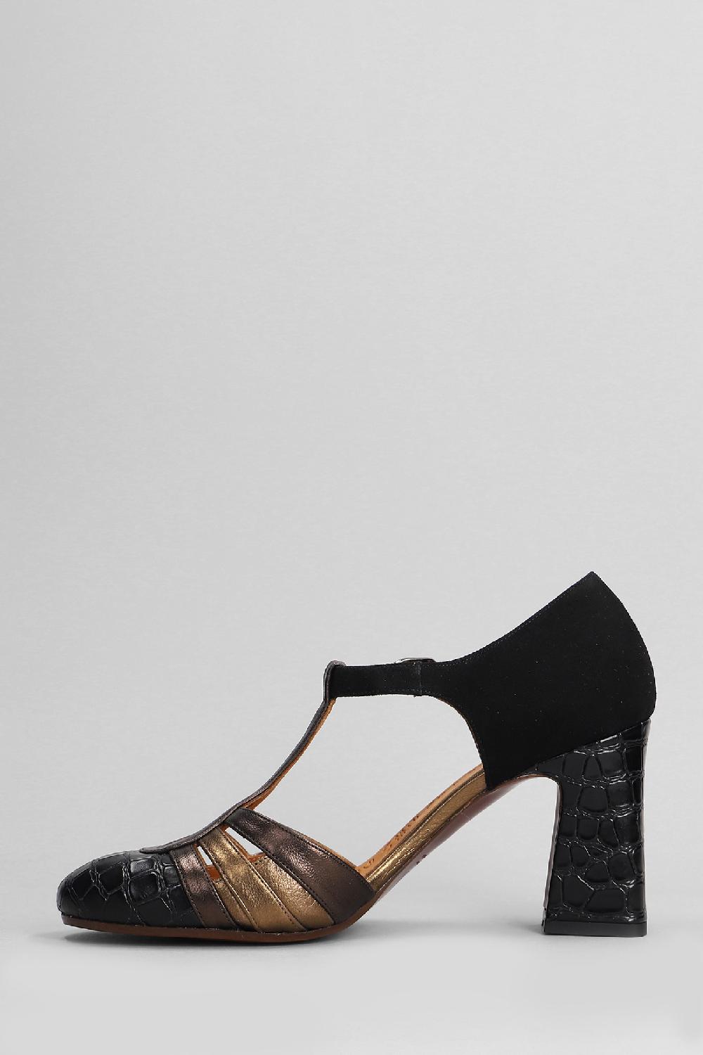 Deliberti Chie Mihara Decollete Mance In Pelle E Camoscio Nero Cod. 403632 - Deliberti The Luxury Shopping