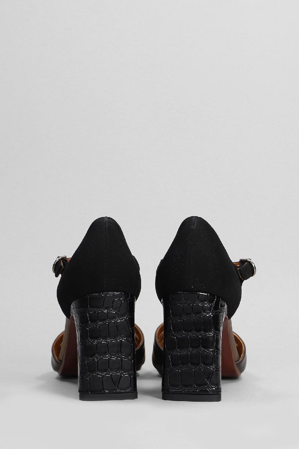 Deliberti Chie Mihara Decollete Mance In Pelle E Camoscio Nero Cod. 403632 - Deliberti The Luxury Shopping