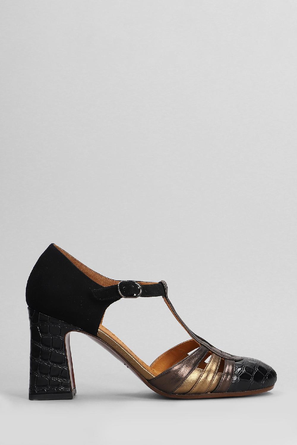 Deliberti Chie Mihara Decollete mance in pelle e camoscio nero cod. 403632 - Deliberti The Luxury Shopping