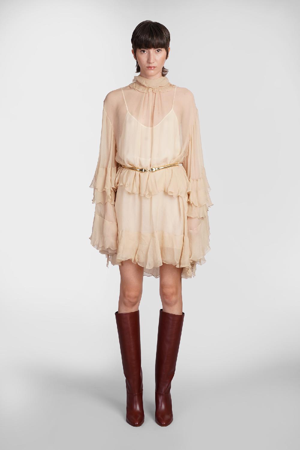 Deliberti Chloé Abito in seta beige cod. 404202 - Deliberti The Luxury Shopping