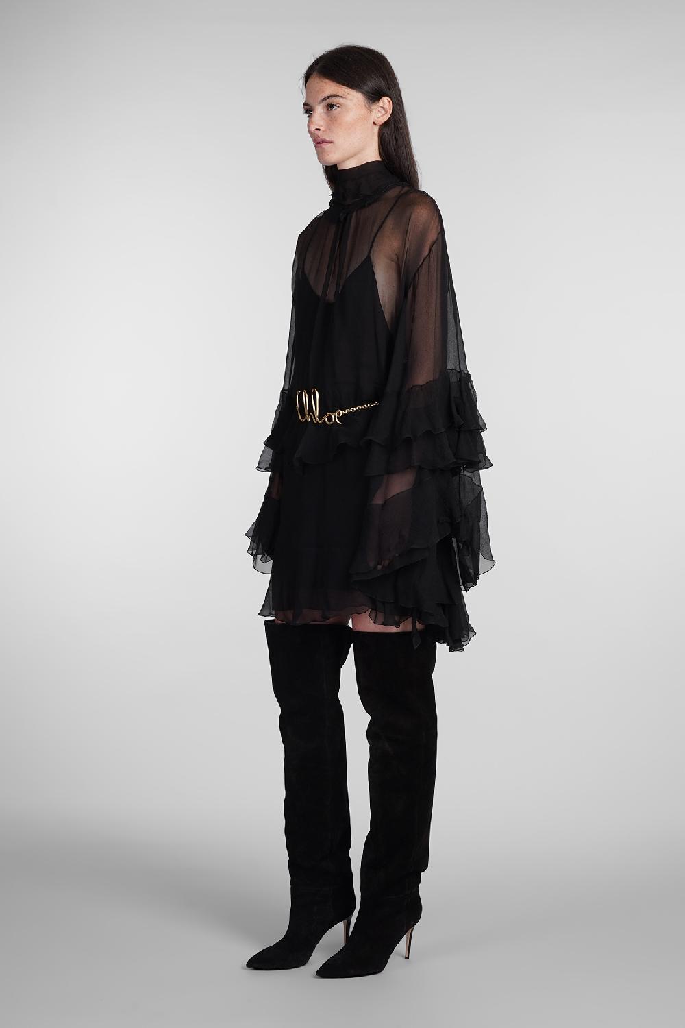 Deliberti Chloé Abito In Seta Nera Cod. 404201 - Deliberti The Luxury Shopping