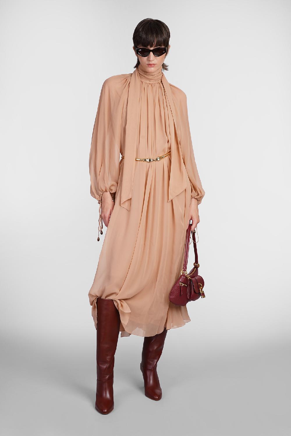 Deliberti Chloé Abito In Seta Rosa Cod. 406245 - Deliberti The Luxury Shopping