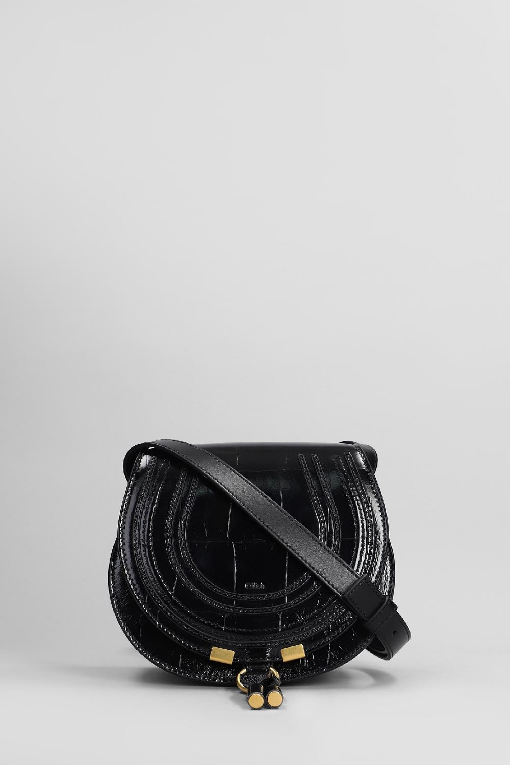 Deliberti Chloé Borsa a spalla marcie in pelle nera cod. 406267 - Deliberti The Luxury Shopping