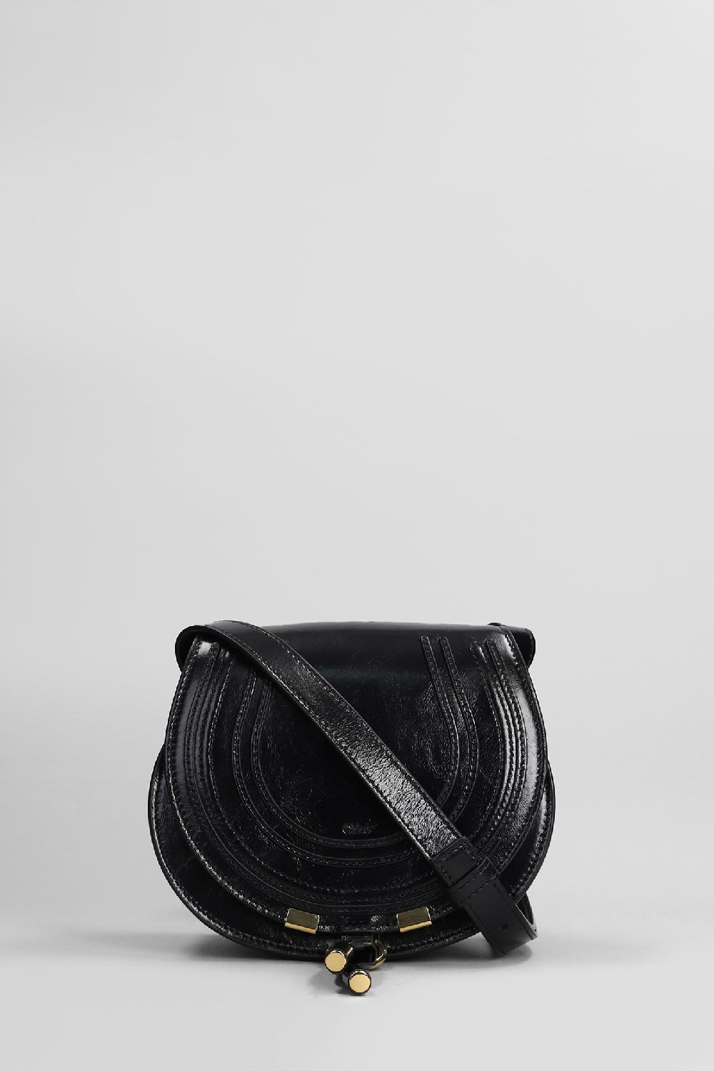Deliberti Chloé Borsa a spalla marcie in pelle nera cod. 406265 - Deliberti The Luxury Shopping