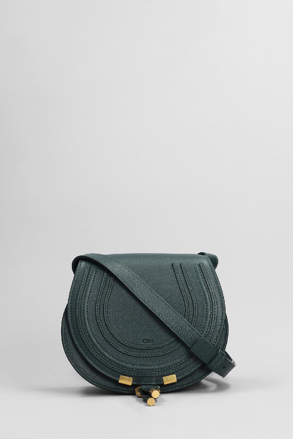 Deliberti Chloé Borsa a spalla marcie in pelle verde cod. 406264 - Deliberti The Luxury Shopping