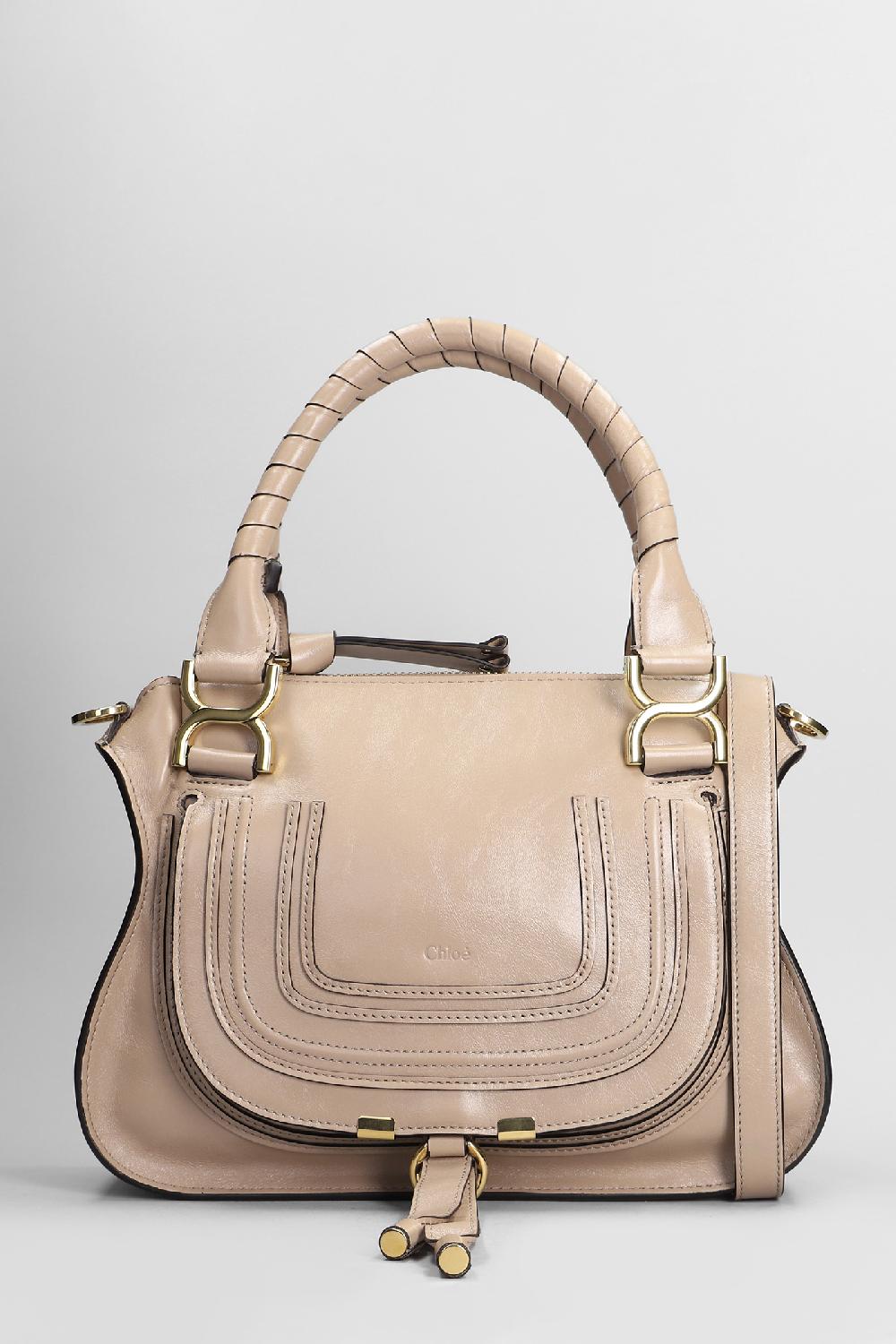 Deliberti Chloé Borsa a spalla mercie in pelle beige cod. 406261 - Deliberti The Luxury Shopping
