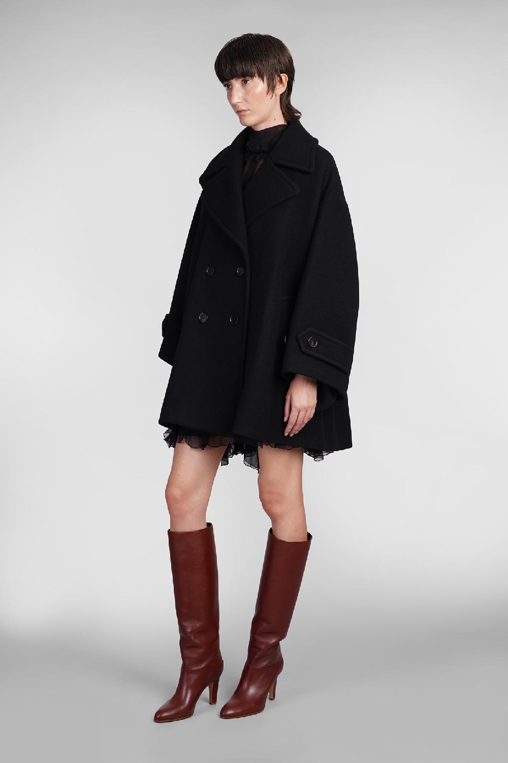 Deliberti Chloé Cappotto In Lana Nera Cod. 406242 - Deliberti The Luxury Shopping