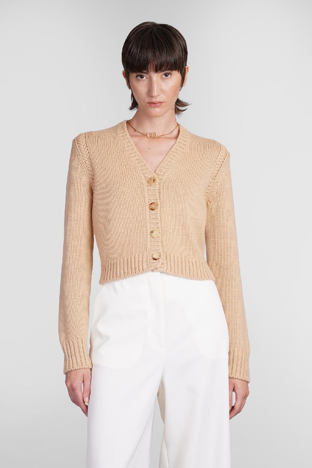 Deliberti Chloé Cardigan in lana cipria cod. 406258 - Deliberti The Luxury Shopping