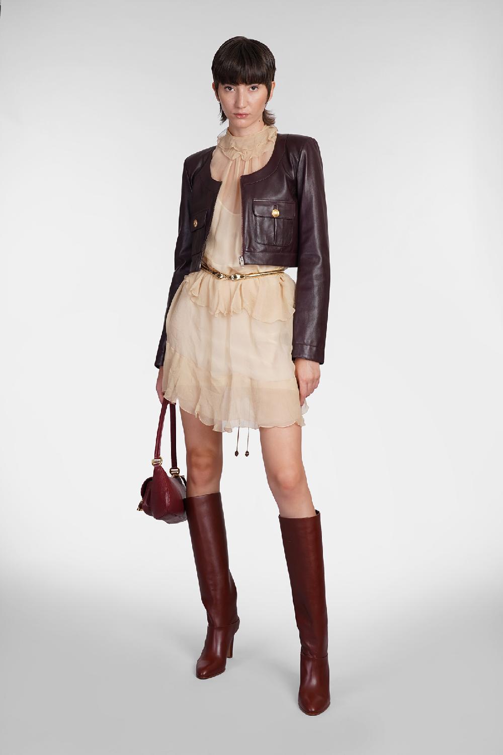 Deliberti Chloé Giacca In Pelle In Pelle Bordeaux Cod. 404213 - Deliberti The Luxury Shopping