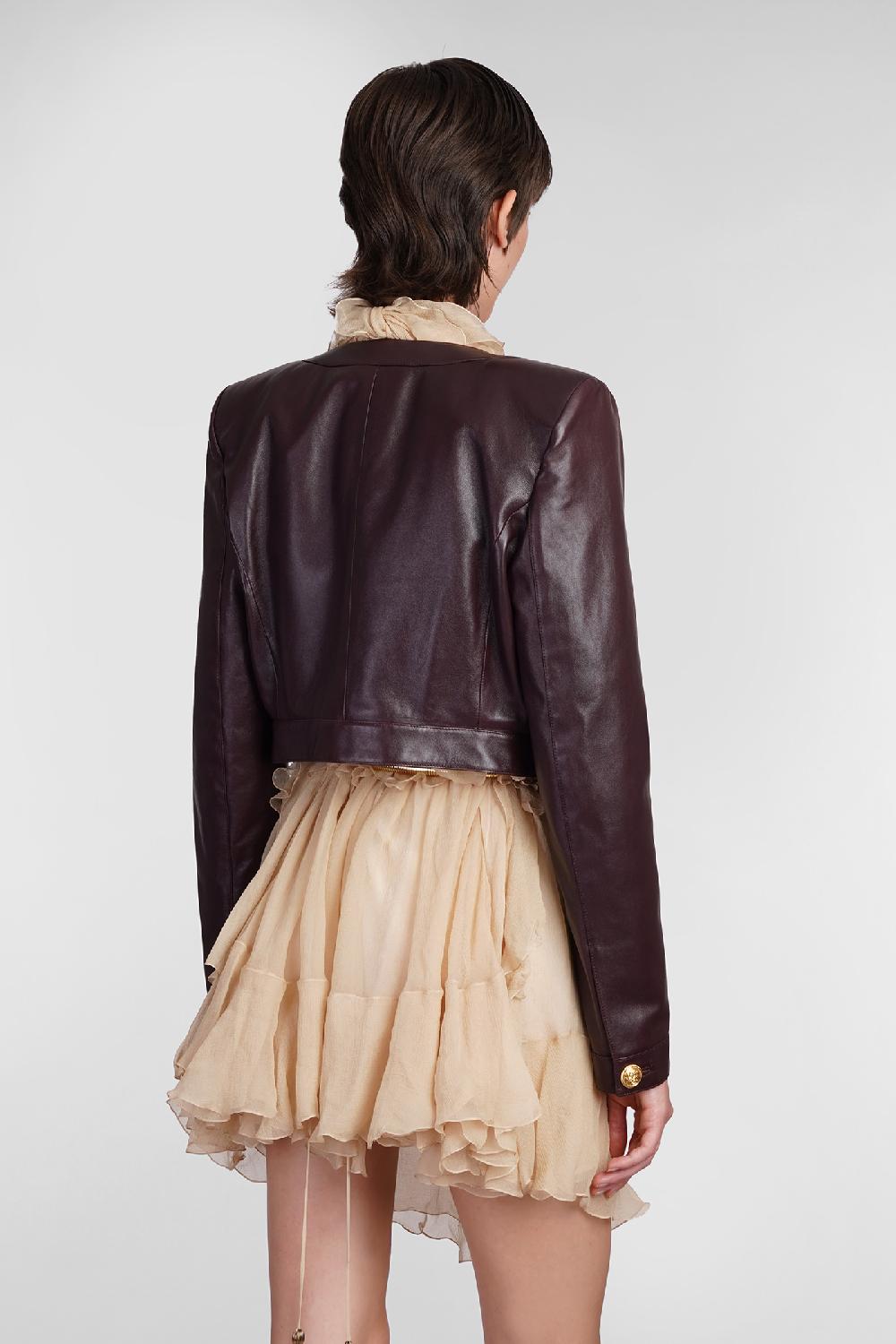 Deliberti Chloé Giacca In Pelle In Pelle Bordeaux Cod. 404213 - Deliberti The Luxury Shopping