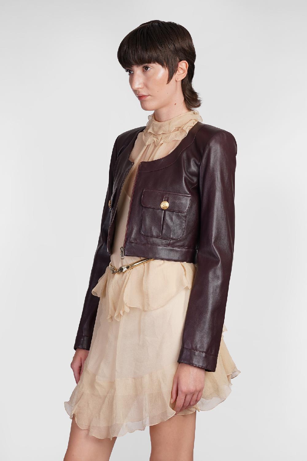 Deliberti Chloé Giacca In Pelle In Pelle Bordeaux Cod. 404213 - Deliberti The Luxury Shopping