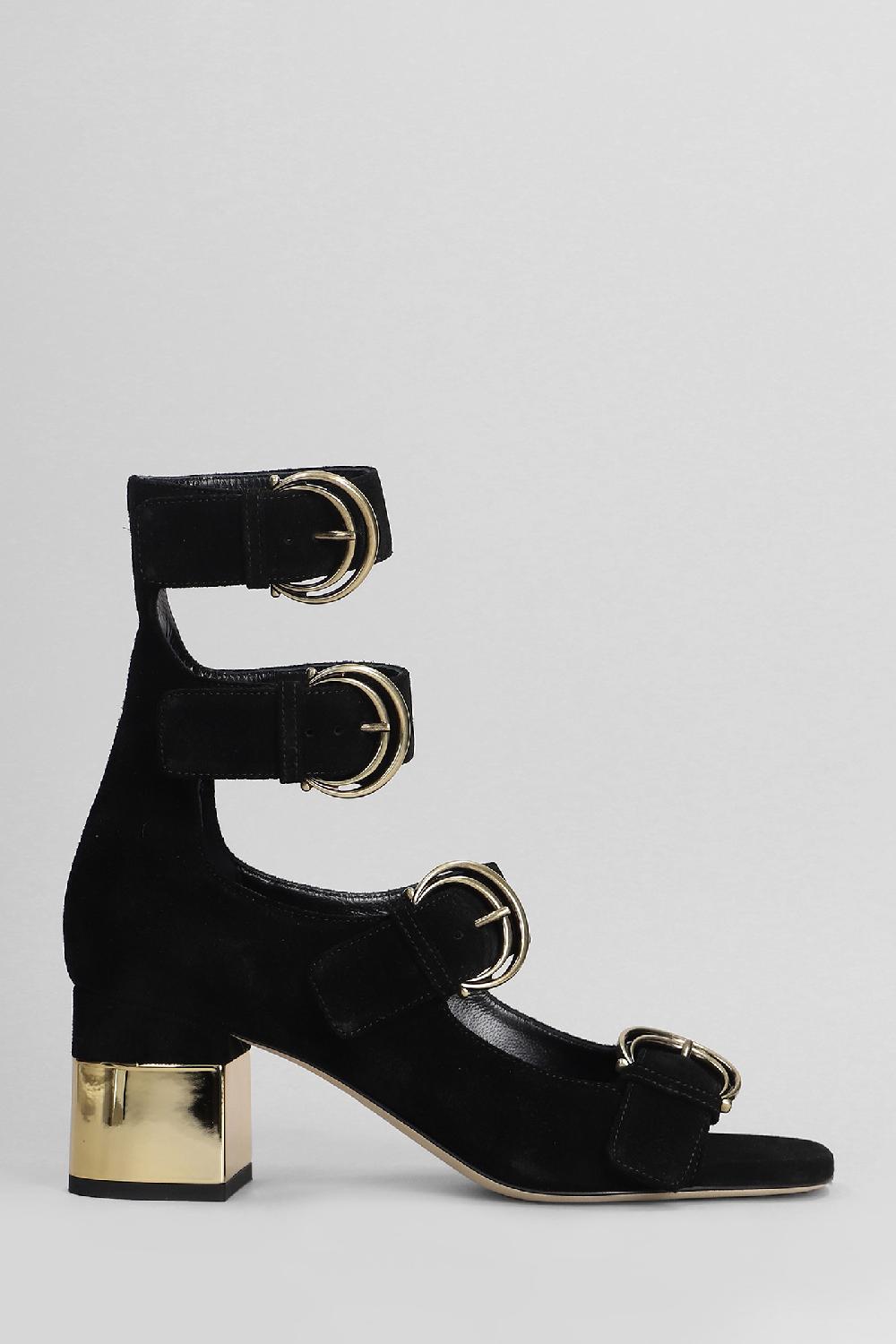 Deliberti Chloé Sandali alize in camoscio nero cod. 404196 - Deliberti The Luxury Shopping
