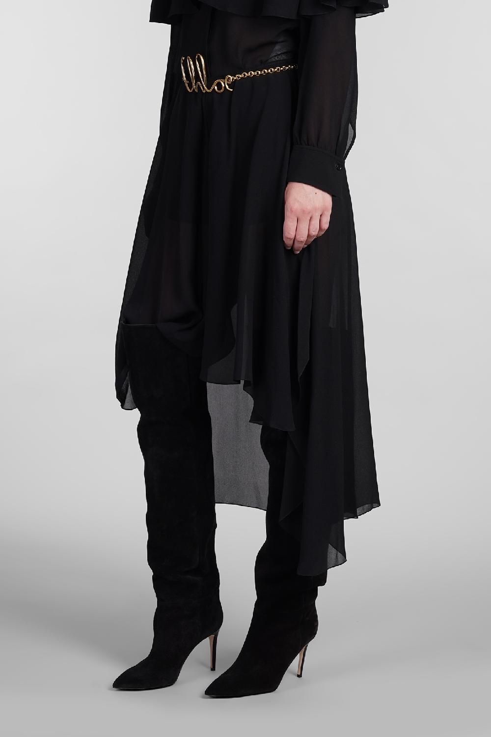 Deliberti Chloé Shorts In Seta Nera Cod. 404204 - Deliberti The Luxury Shopping