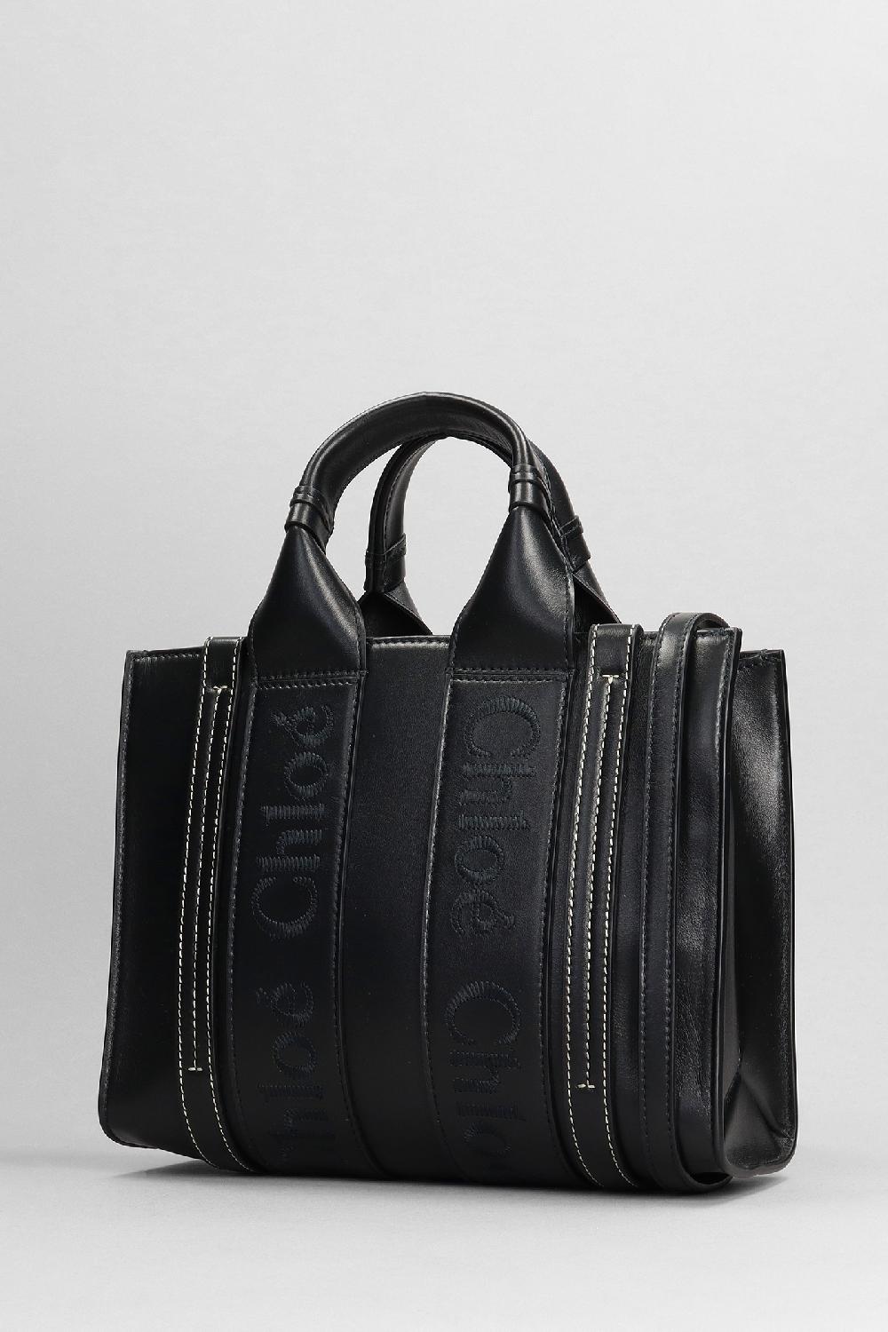 Deliberti Chloé Tote Small Tote With Stra In Pelle Nera Cod. 382565 - Deliberti The Luxury Shopping
